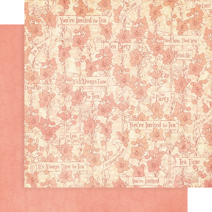 Grafisch 45 Alice's Tea Party 30 x 30 cm patronen en effen blok