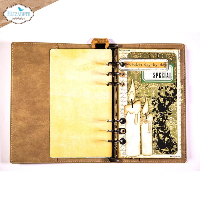 Elizabeth Craft Designs Planner Essentials 45: Juego de troqueles de metal con página de velas
