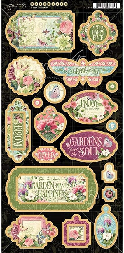 Graphic 45 Bloom Collection Chipboard