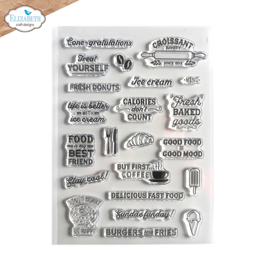 Elizabeth Craft Designs Good Food Good Mood stempelset