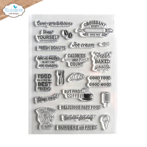Elizabeth Craft Designs Good Food Good Mood stempelset