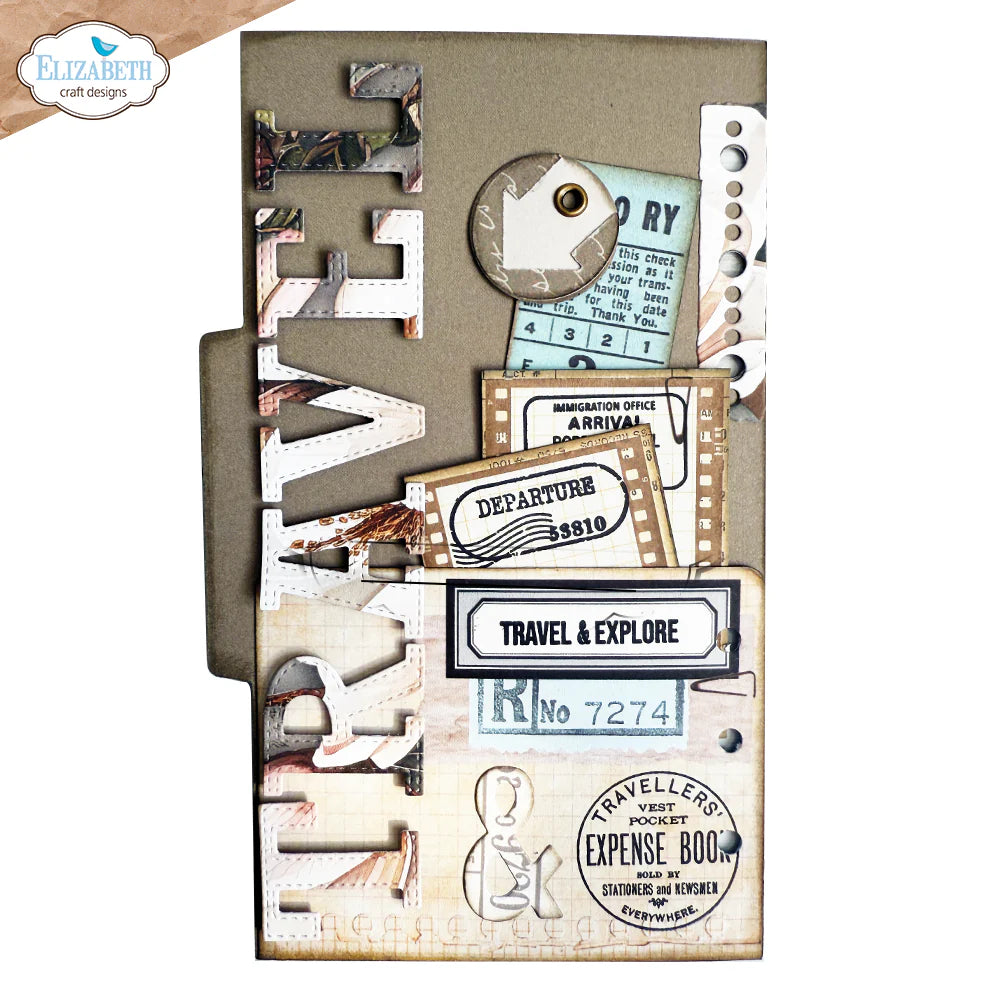 Elizabeth Craft Designs Planner Essentials Travel Journal Clear Stamp Set
