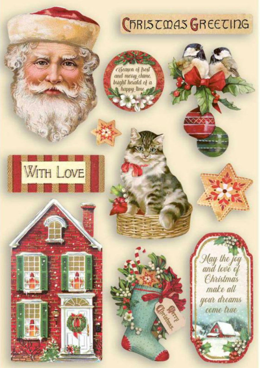 Stamperia Classic Navidad Formas de Madera de Colores