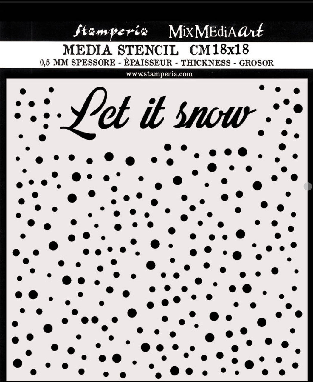 Stamperia dikke stencil laat het sneeuwen