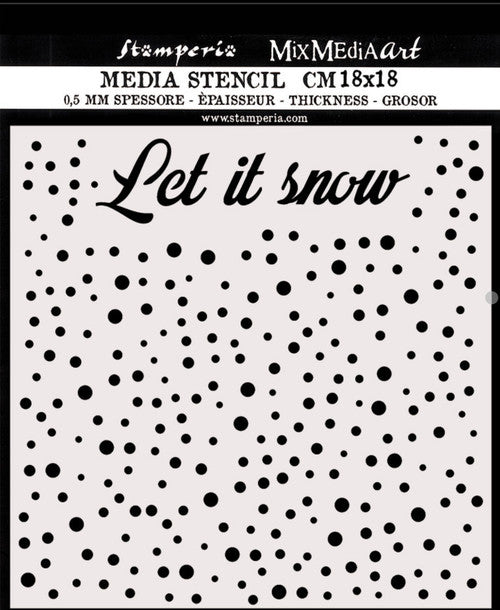 Stamperia dikke stencil laat het sneeuwen