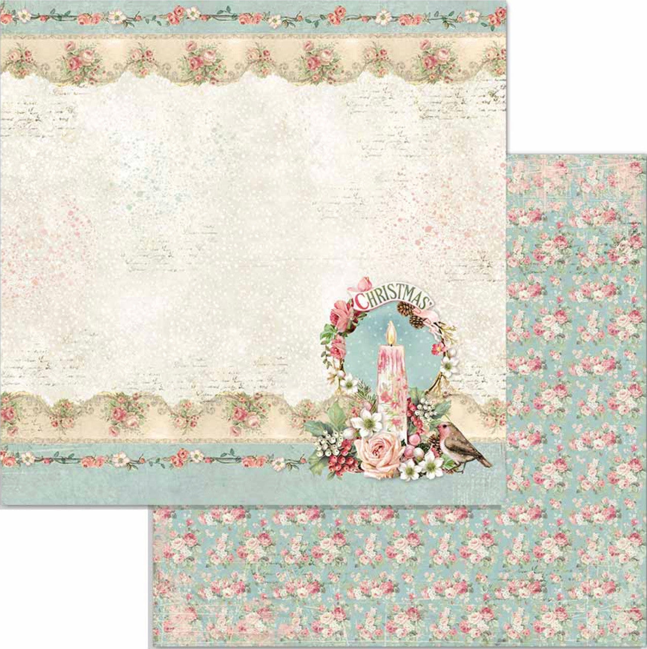 Stamperia Pink Christmas Double Faced Paper Pack 6” x 6”