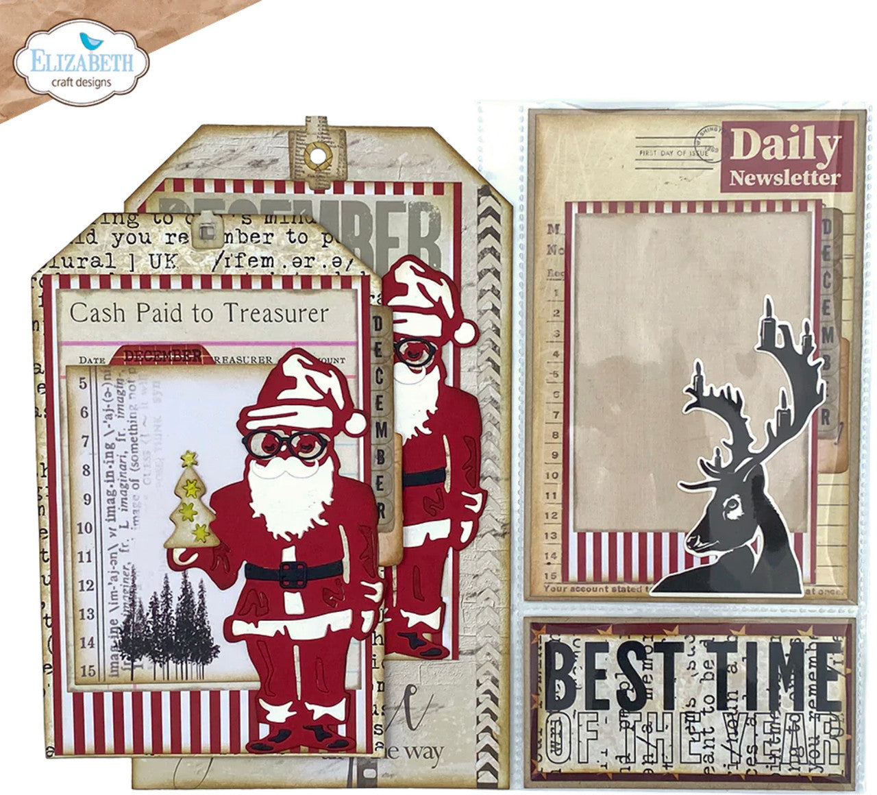 Elizabeth Craft Designs Juego de troqueles de metal con figuras navideñas