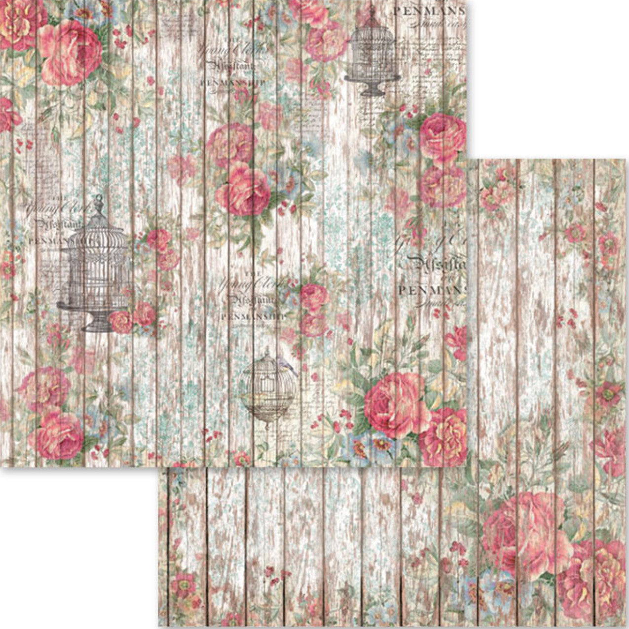 Paquete de papel Stamperia Rosas y Cordones 12" x 12"