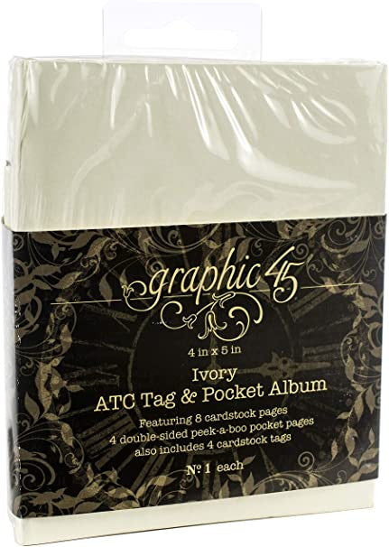 Álbum de bolsillo y etiqueta rectangular color marfil Graphic 45
