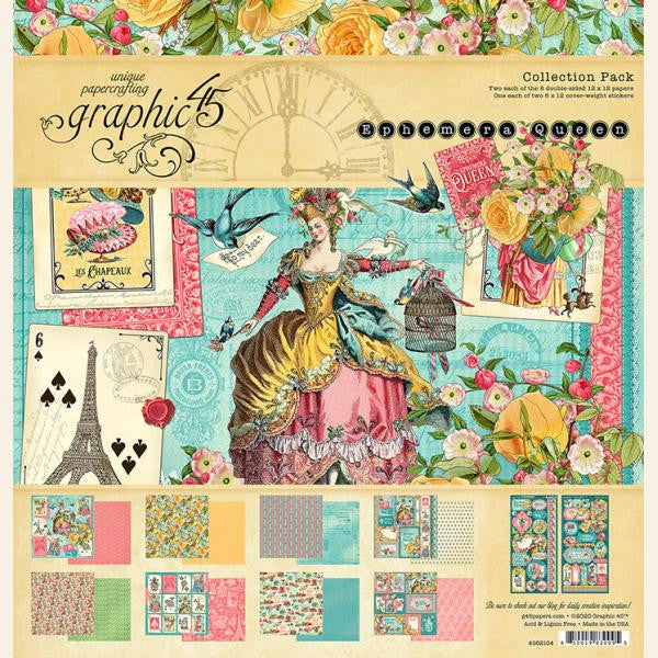 Grafisch 45 Ephemera Queen 12" x 12" collectiepakket