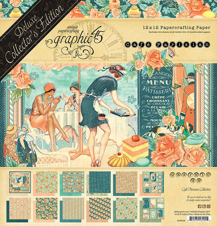 Graphic 45 Cafe Parisian 30 x 30 cm Deluxe Collector's Edition