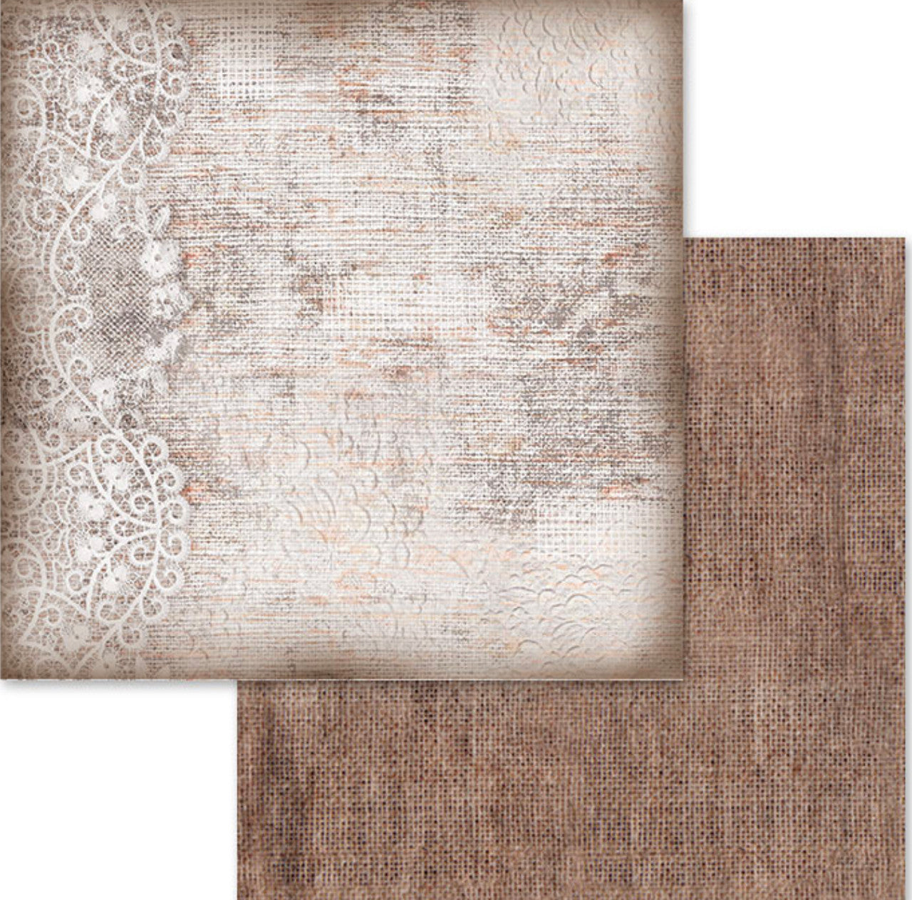 Paquete de papel Stamperia Rosas y Cordones 12" x 12"