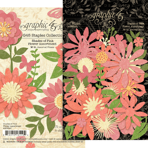 Graphic 45 Flower Assortment - Shades of Pink