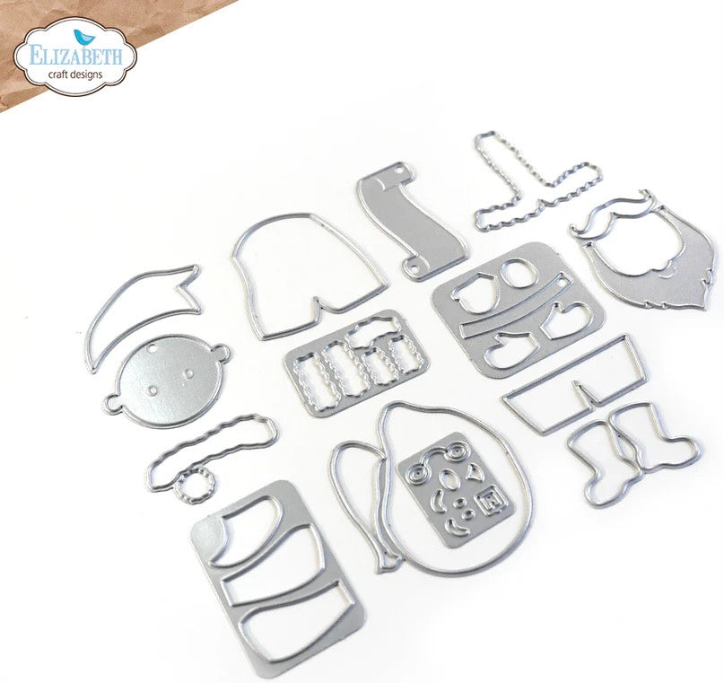 Elizabeth Craft Designs Gezellige en warme kerstman-stansenset