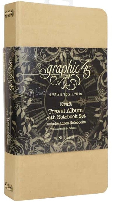 Graphic 45 Travel Album with Notebook Set Kraft