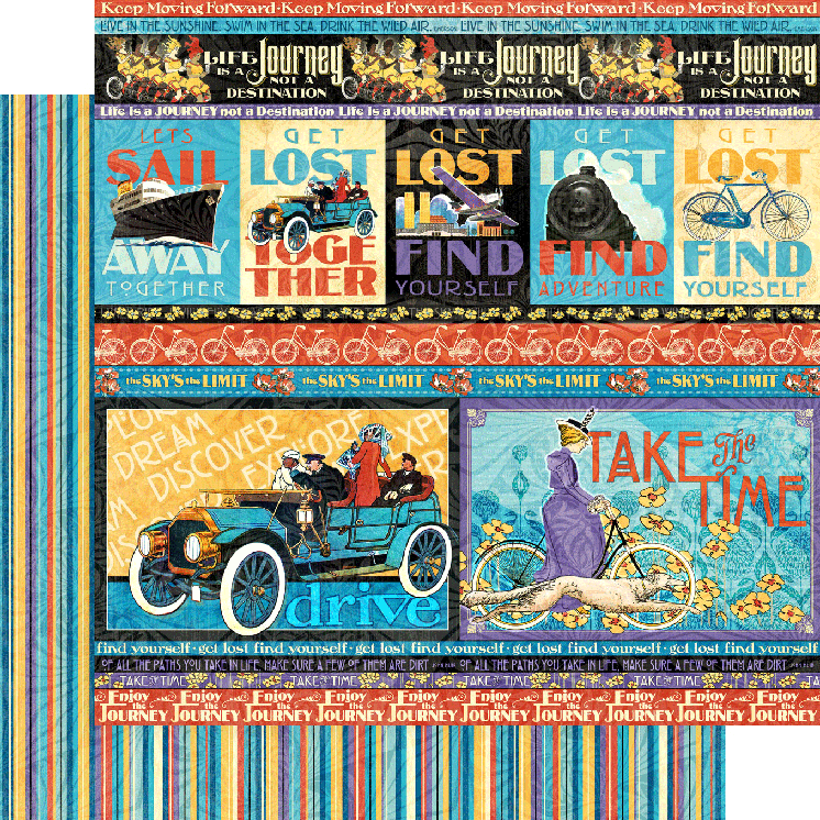 Paquete de colección Graphic 45 Life's a Journey 12" x 12"