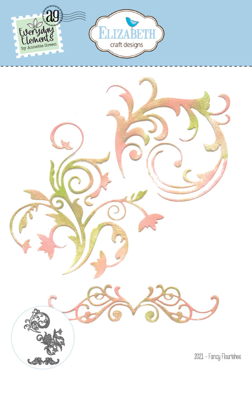 Elizabeth Craft Designs Everyday Elements Fancy Flourishes Die Set