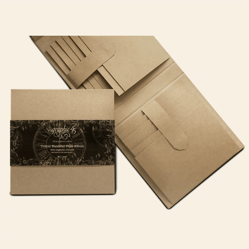 Graphic 45 Trifold Waterfall Folio Album - Kraft