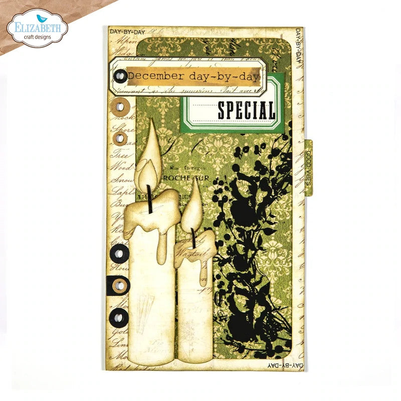 Elizabeth Craft Designs Planner Essentials 45: Juego de troqueles de metal con página de velas