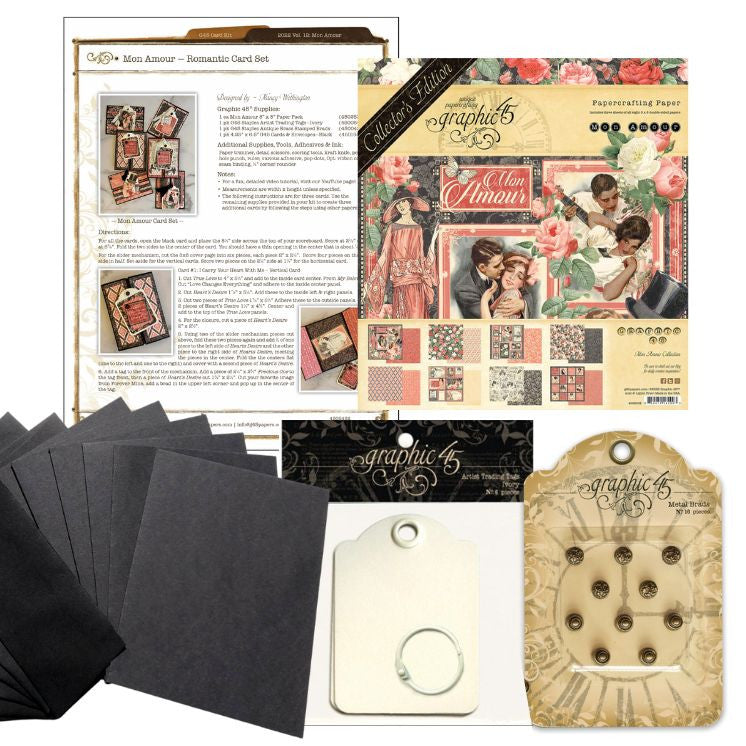 Graphic 45 Mon Amour Romantic Card Set Monthly Project Volume 12/2022