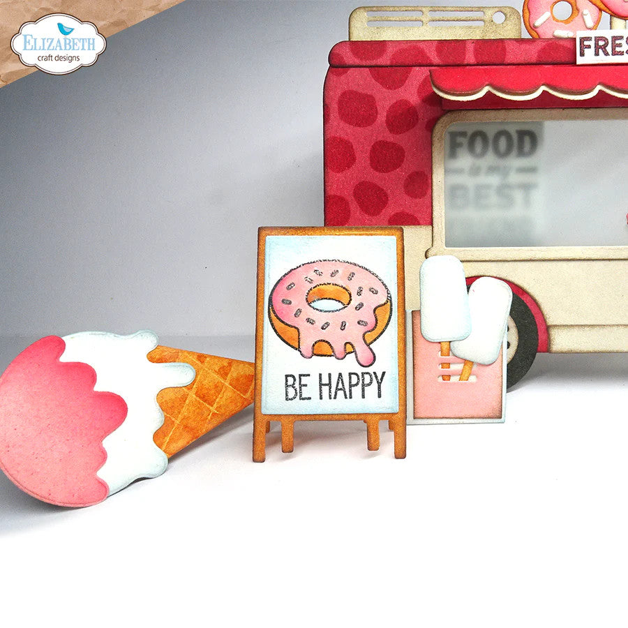 Elizabeth Craft Designs Good Food Good Mood stempelset