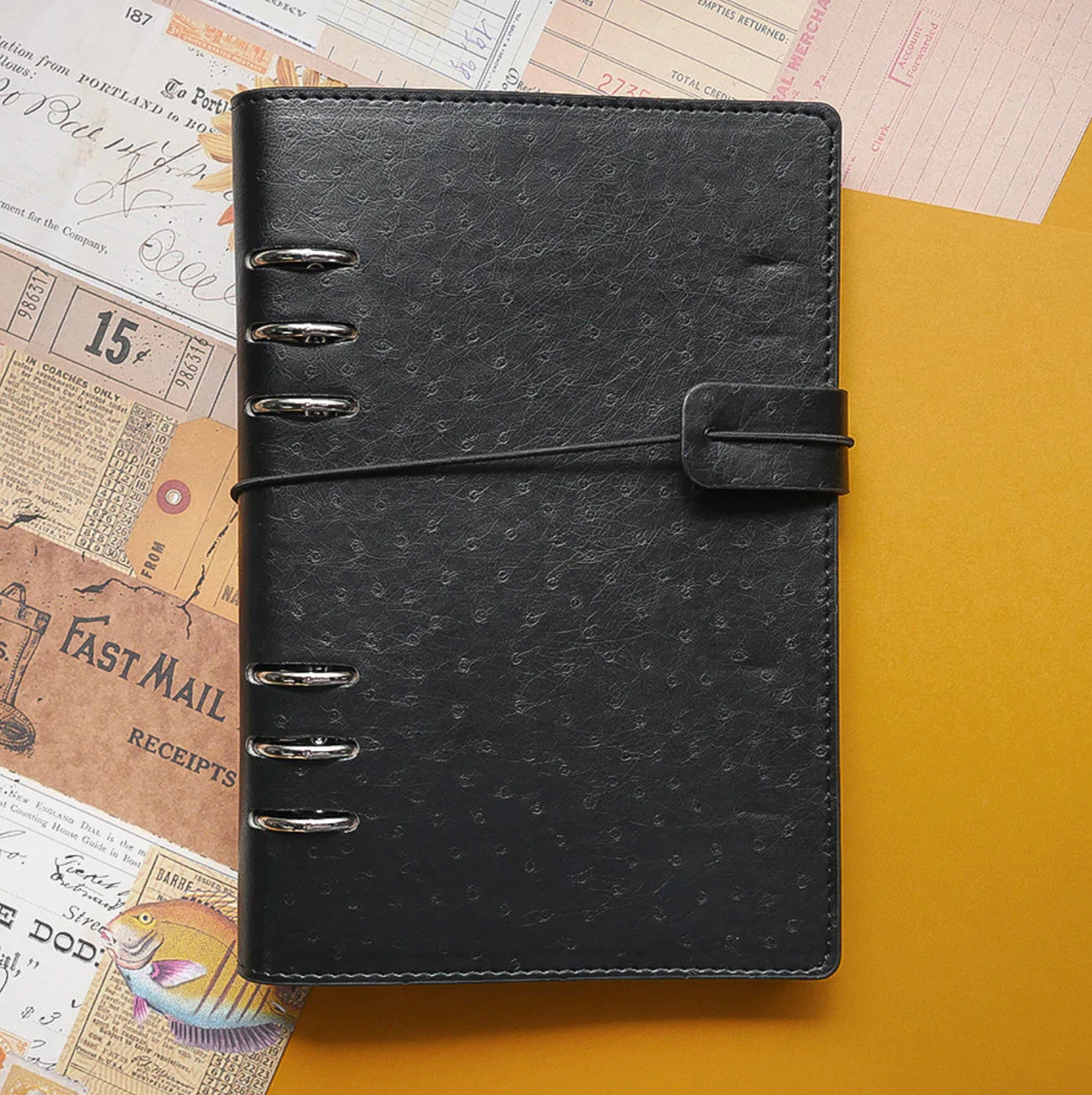 Elizabeth Craft Designs A5 Planner Binder - Vintage Black