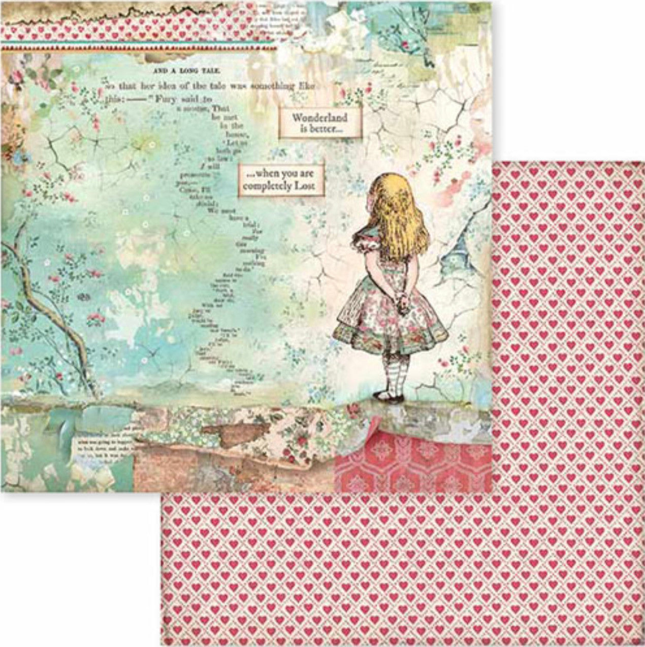 Stamperia Alicia en el País de las Maravillas Paquete de Papel 8" x 8"