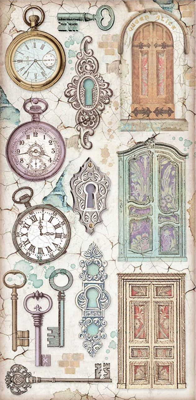 Stamperia Collectables 15 x 30 cm Alice door het kijkglas