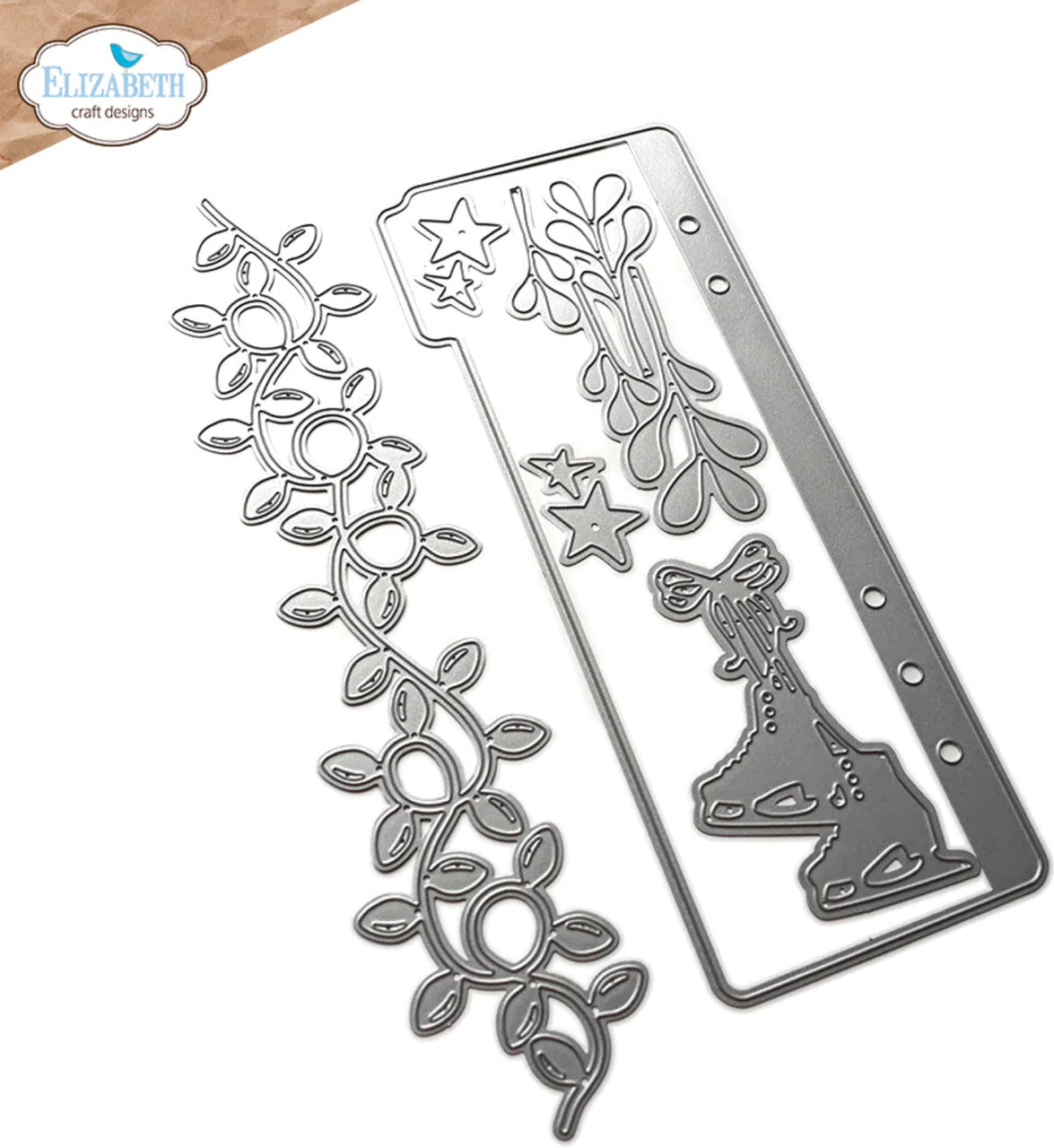 Elizabeth Craft Designs Planner Essentials 53: Página de media pestaña con juego de troqueles de metal con luces navideñas