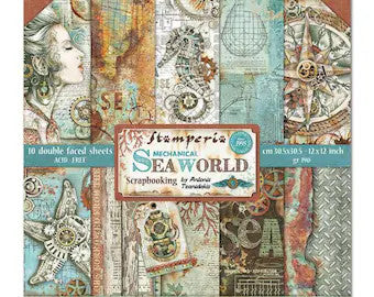 Paquete de papel Stamperia Sea World 8" x 8"