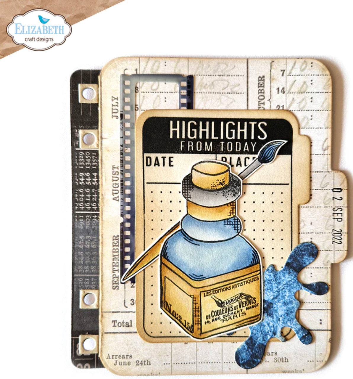 Elizabeth Craft Designs Inkt Met Journaling Cards Stempelset