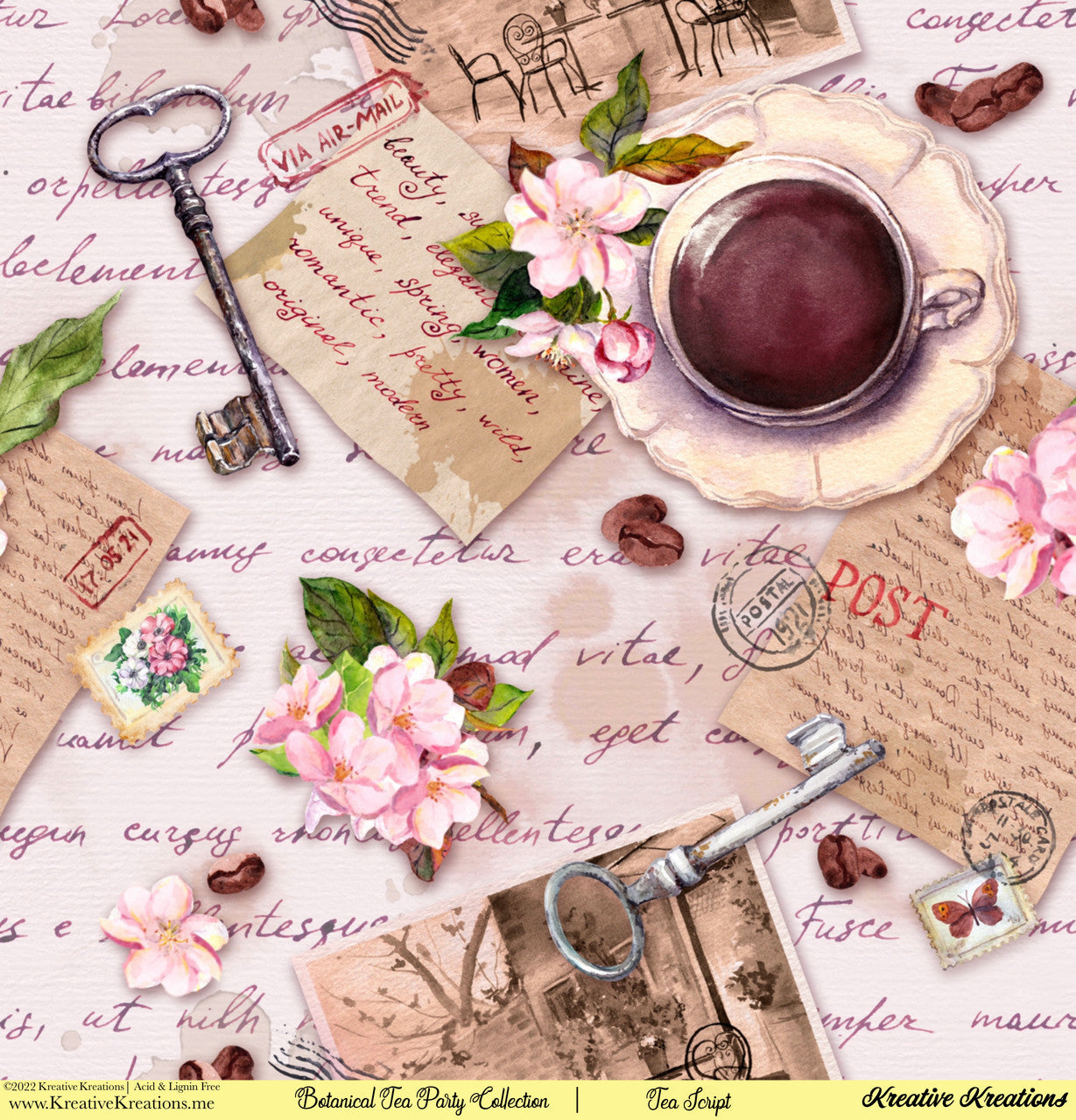 Kreative Kreations Botanical Tea Party 12” x 12” Paper Collection