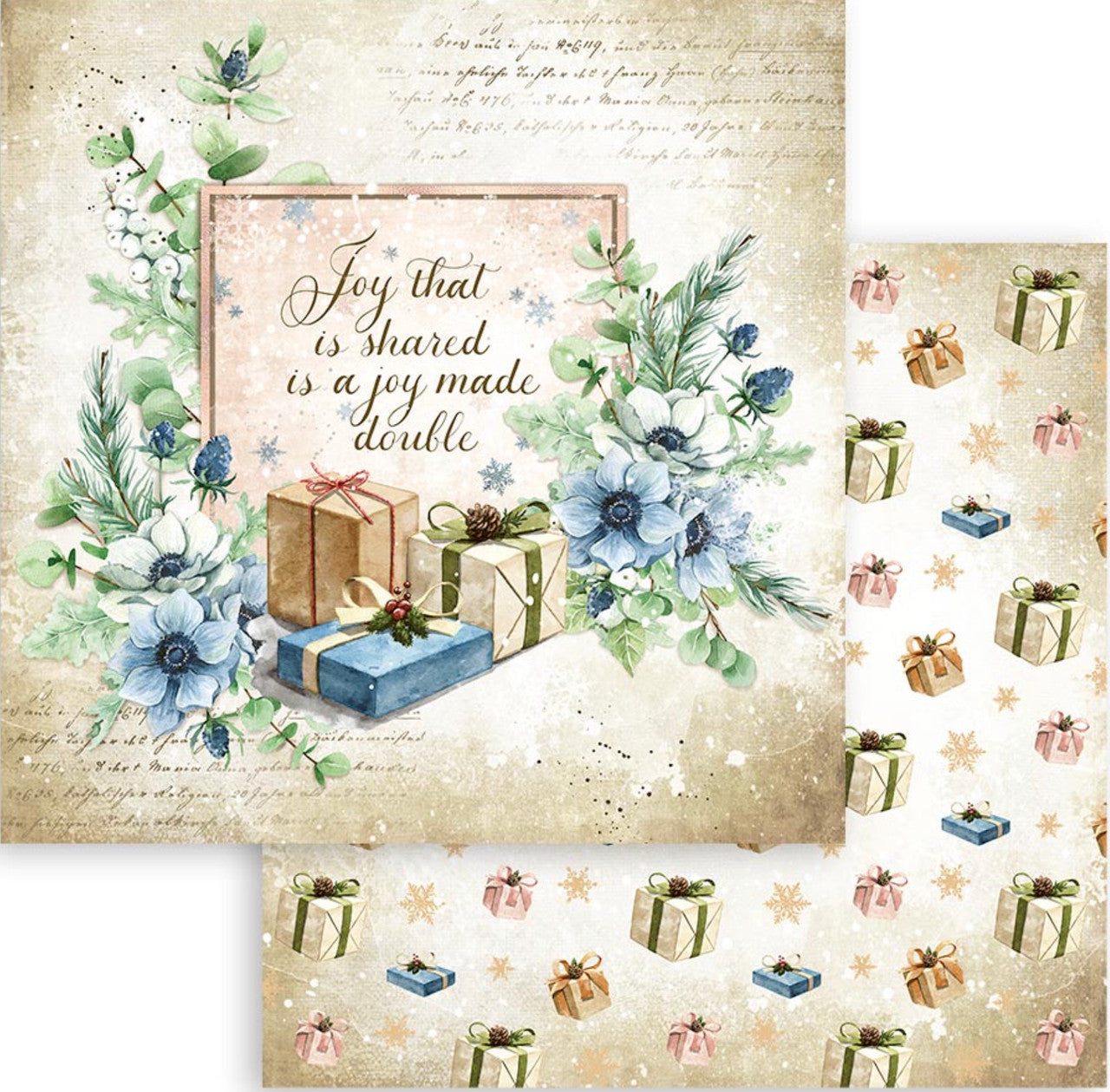 Colección Romántica Stamperia - Colección de papel Acogedor Invierno de 12" x 12"