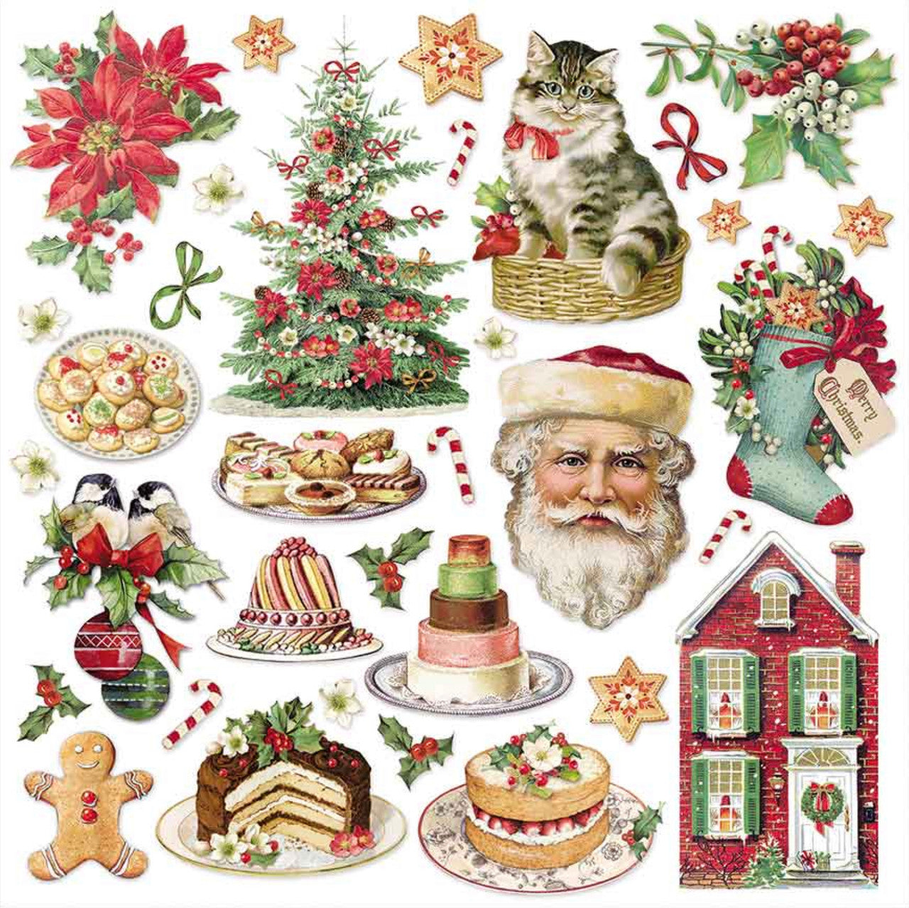 Stamperia Klassiek Kerstpapierpakket van 30 x 30 cm