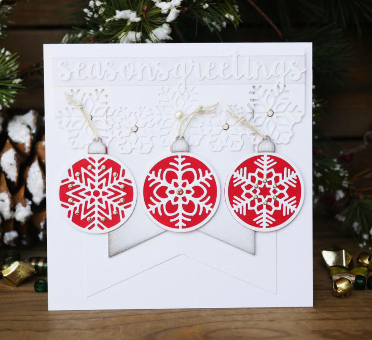 Elizabeth Craft Designs Juego de troqueles con borde de copo de nieve