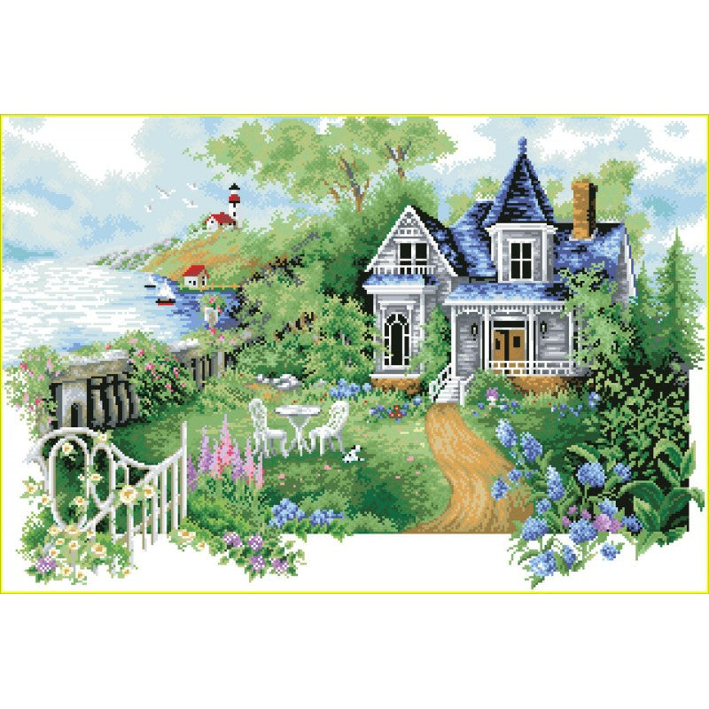 Diamond Painting Kits for Adults Landscape: Diamond Art Kits for Adults  Paint by Number Kits Green Country Scenery Diamond Paintings Cottage  Diamond