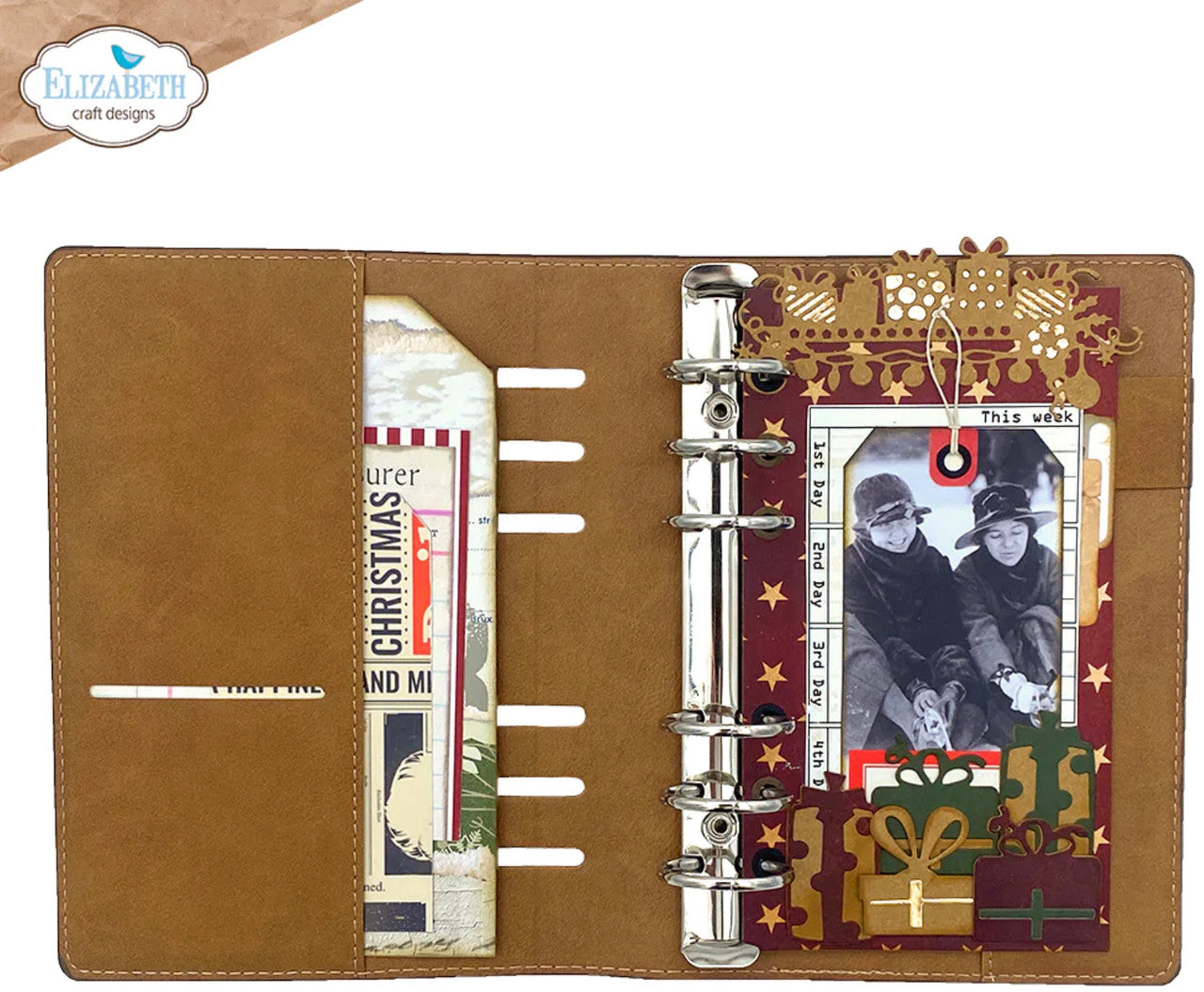 Elizabeth Craft Designs Sidekick Essentials 24: Juego de troqueles de metal con página de regalo