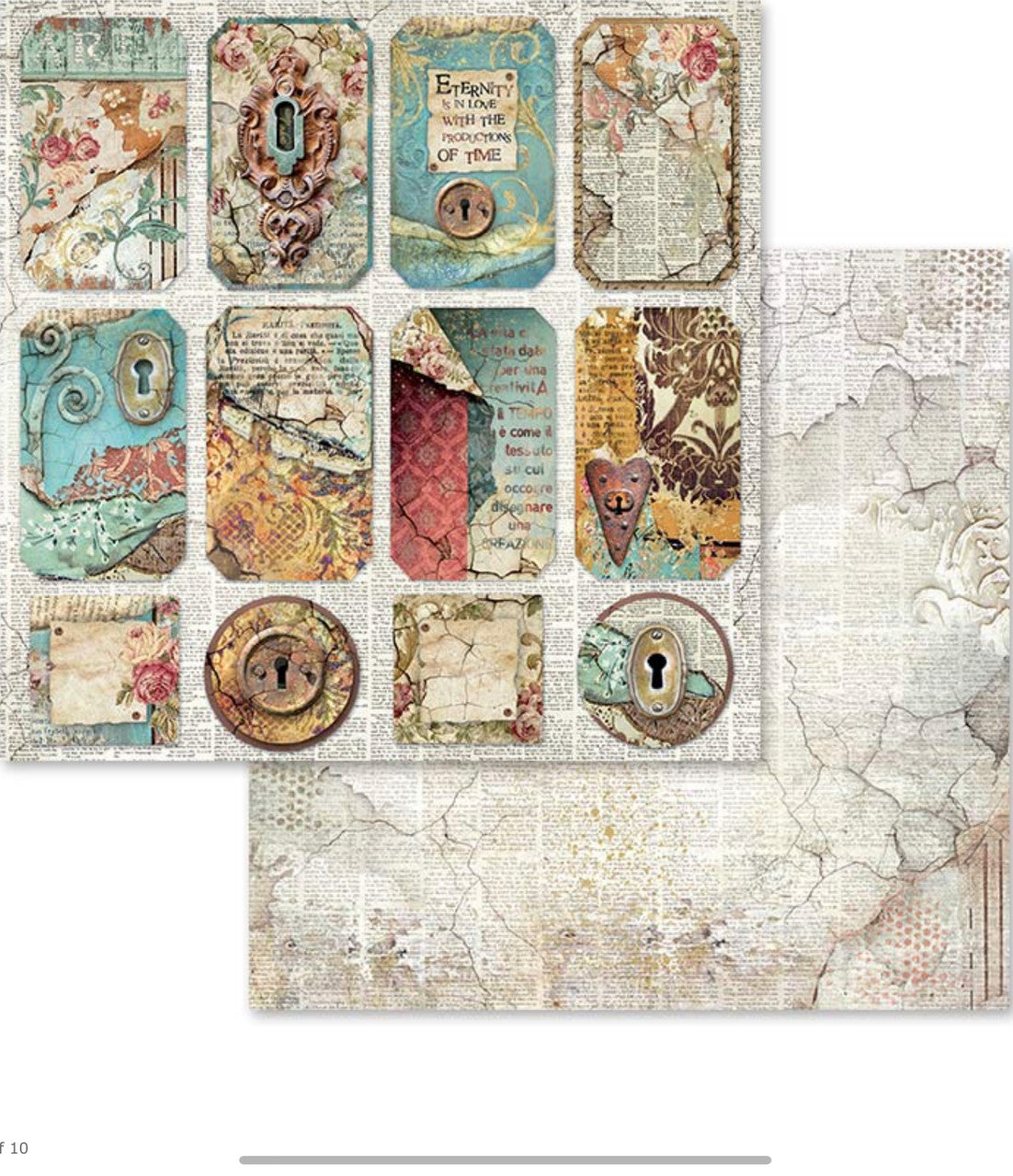 Stamperia Time Is An Illusion Paper Pack 12 x 12