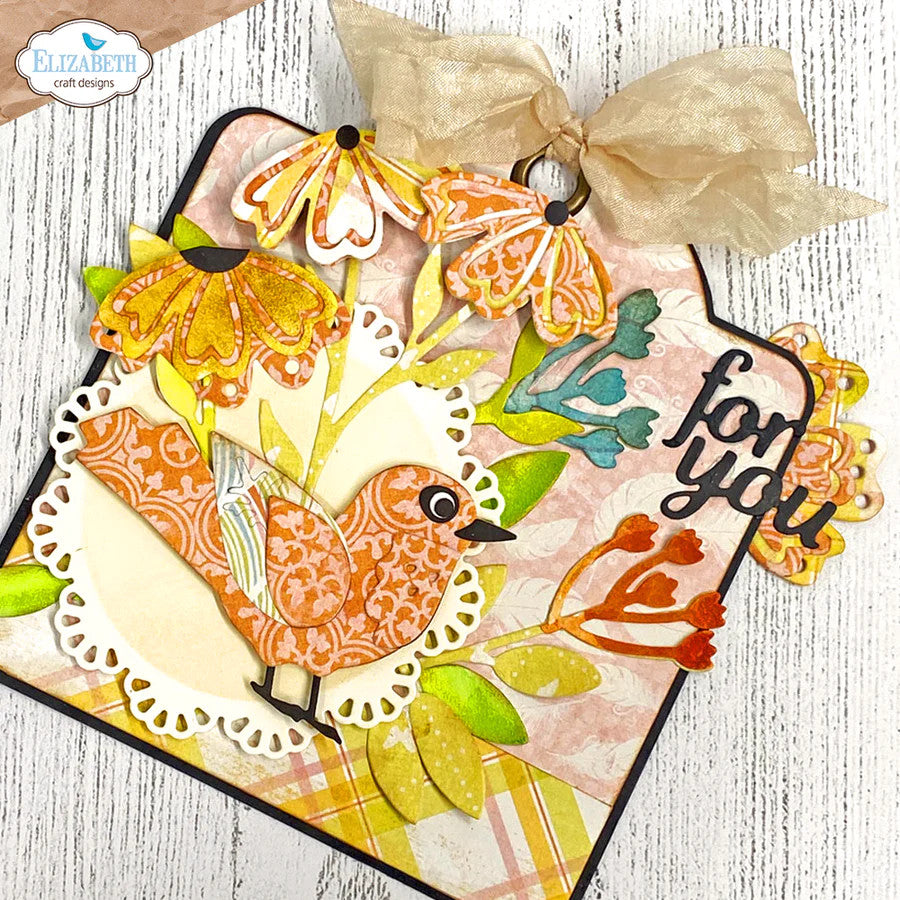 Elizabeth Craft Designs Juego de troqueles con flores de tallo Everyday Elements