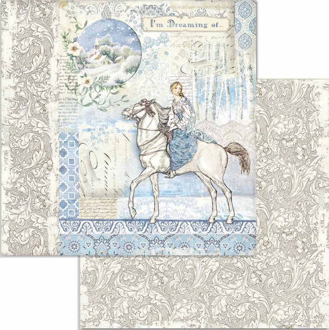 Stamperia Winter Tales Paquete de papel de doble cara 6" x 6"