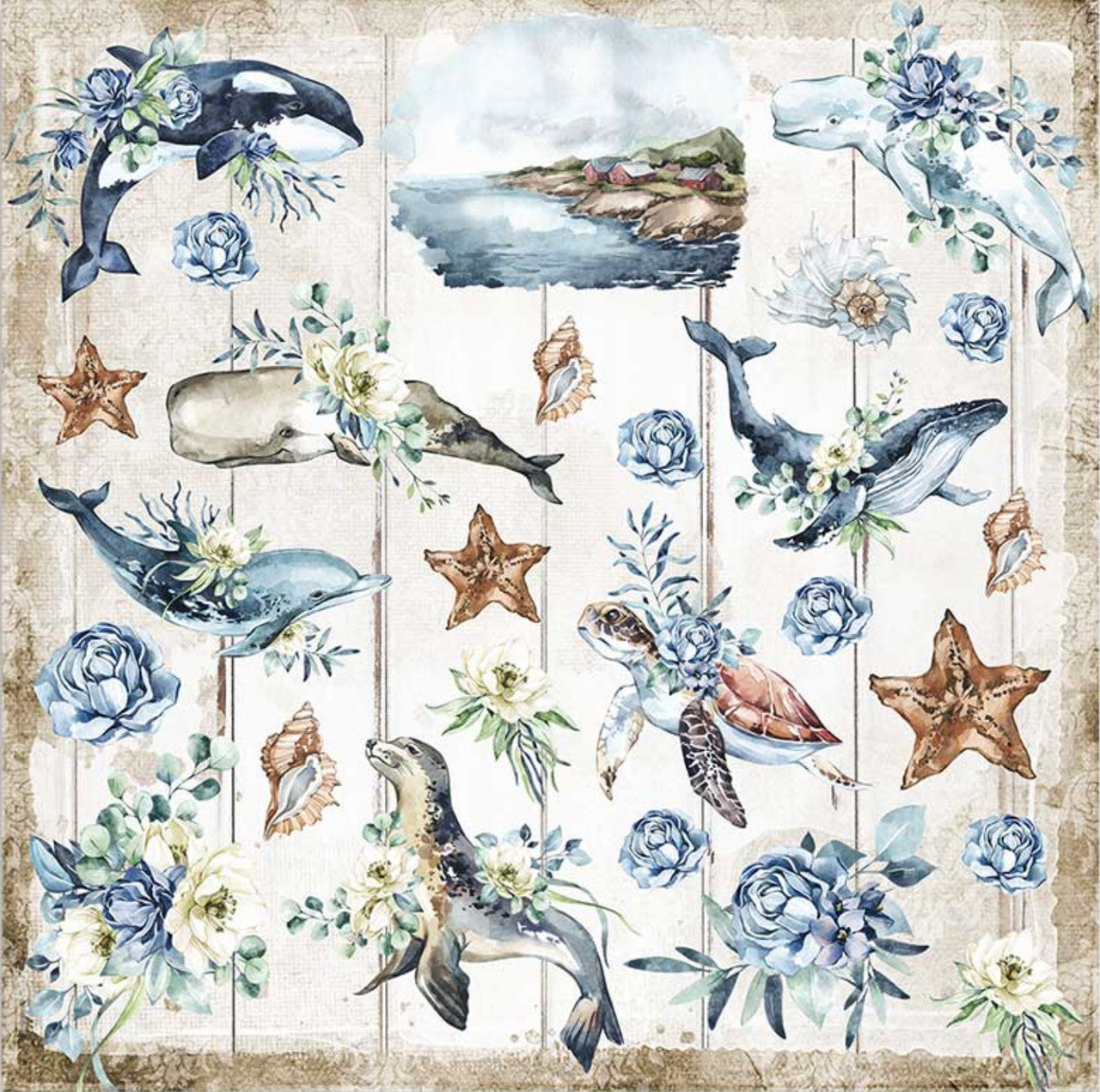 Stamperia Colección de papel Romantic Sea Dream de 12" x 12"
