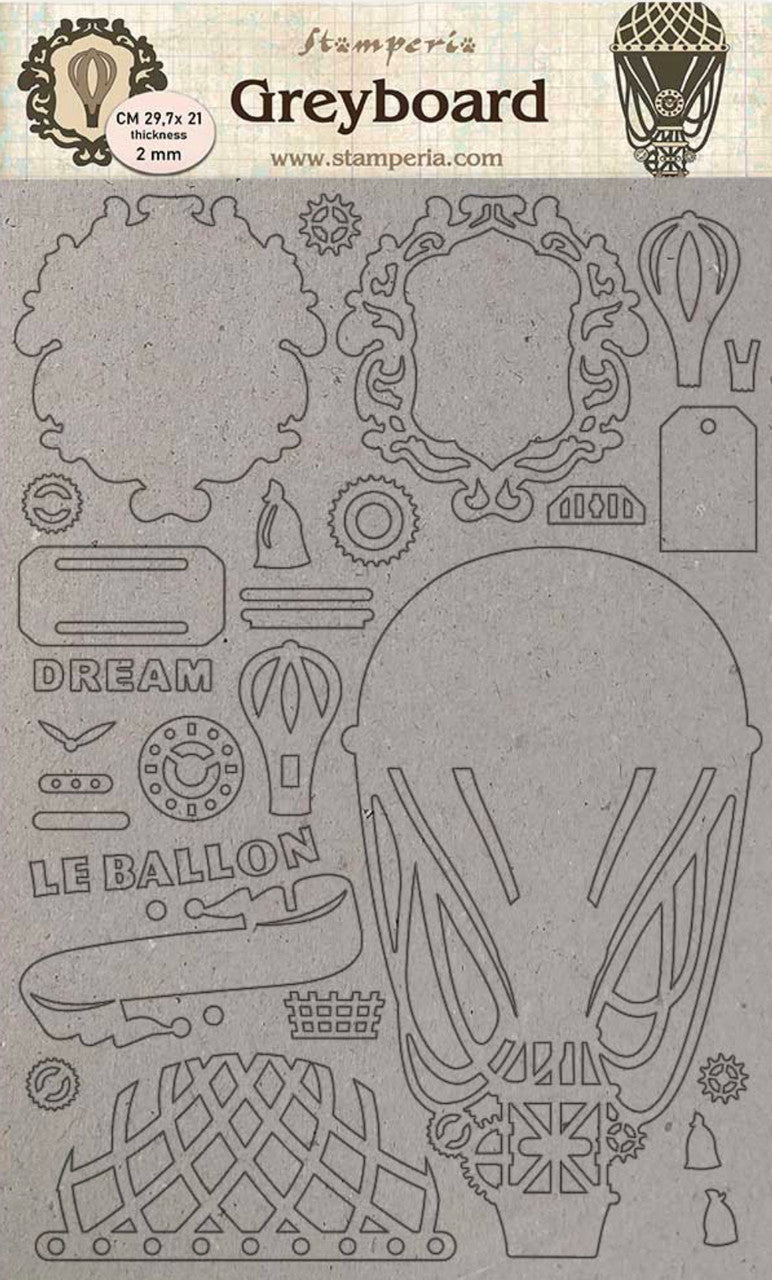 Globo Aerostático Stamperia A4 Greyboard