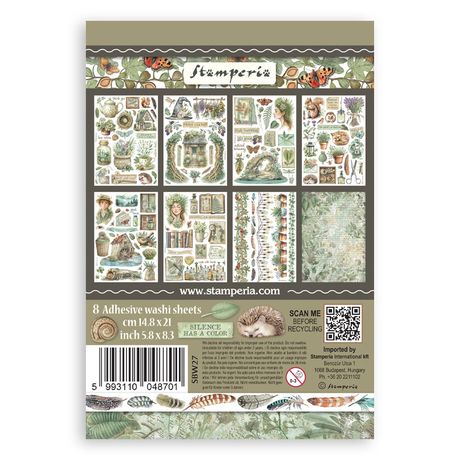 Stamperia Herbarium Silvae Washi Pad (8 Sheets)