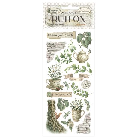 Stamperia Herbarium Silvae Rub On - Tea Time