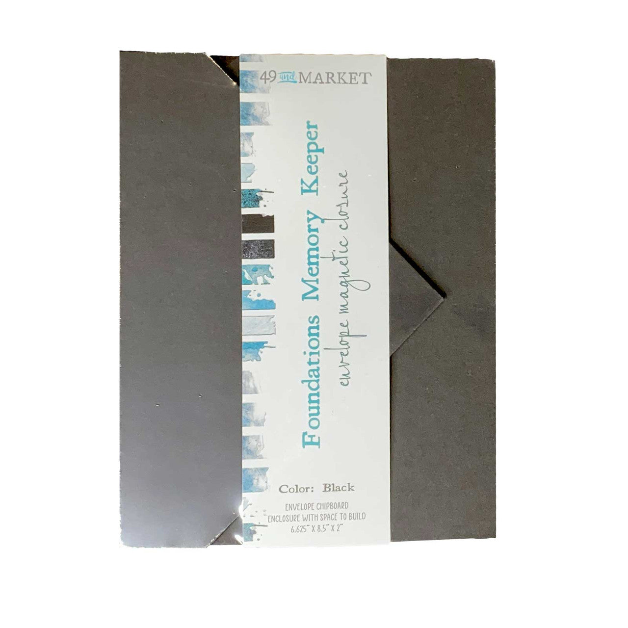 49 en Market Foundations Memory Keeper - Album met magnetische sluiting in zwarte envelop