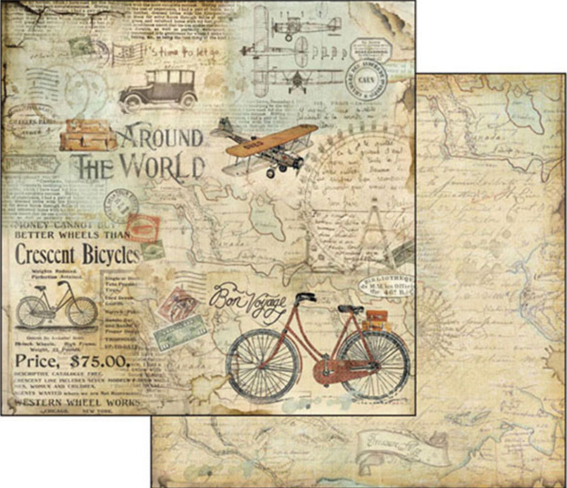 Colección de papel Stamperia Double Face 8” x 8” - Alrededor del mundo