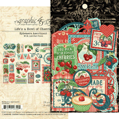 Graphic 45 Life’s a Bowl of Cherries Ephemera Assortment