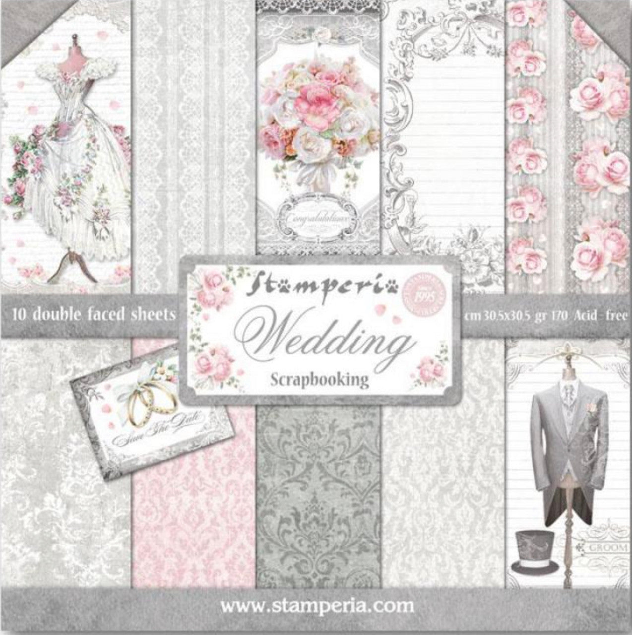 Stamperia Wedding Paper Pack 12” x 12”