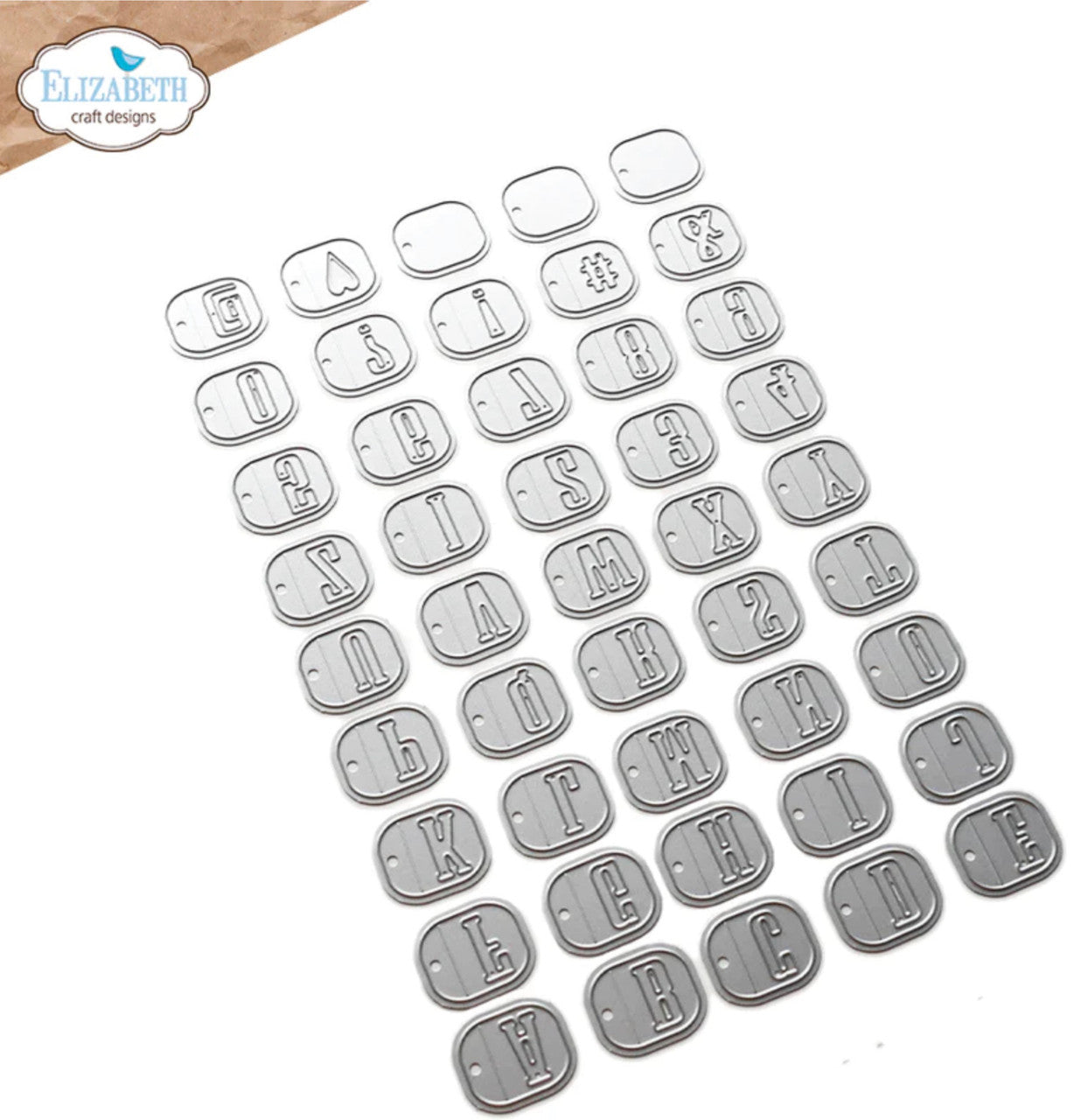 Elizabeth Craft Designs Juego de troqueles con pestañas del alfabeto