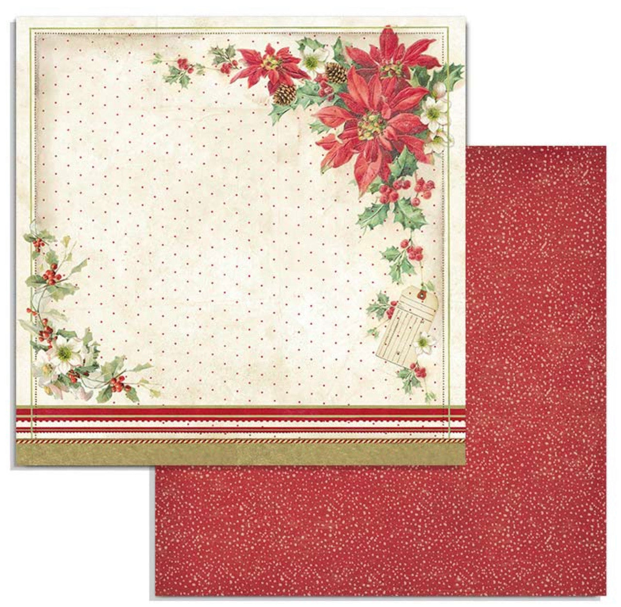 Paquete de papel navideño clásico Stamperia 8" x 8"